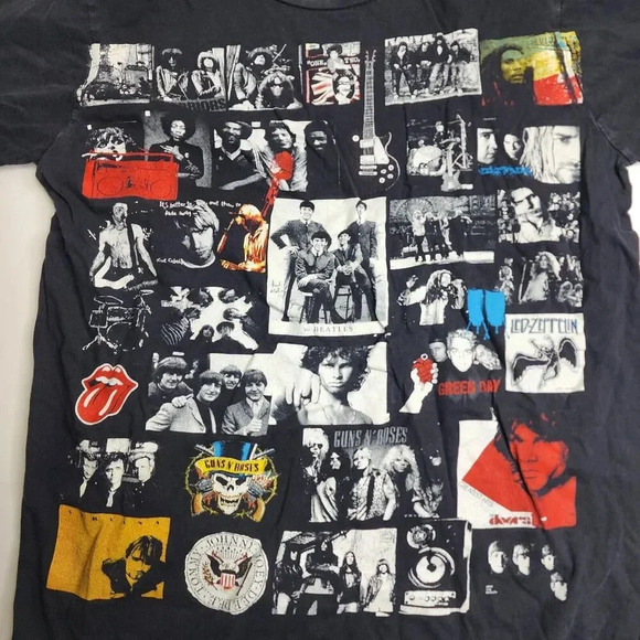 Y2K Thanabat Monsters of Rock Shirt Led Zeppelin Nirvana The Beatles Size Small - Picture 3 of 7